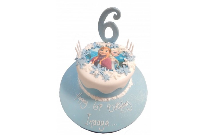 Frozen Scan Cake with Snowflakes & Number